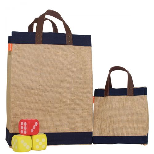 Mini Jute Market Bag Navy