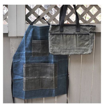 Waxed Canvas Two-Toned Utility Apron Slate &amp; Olive