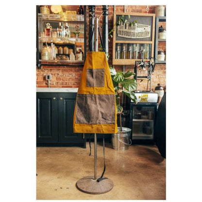 Waxed Canvas Two-Toned Utility Apron Yellow &amp; Khaki