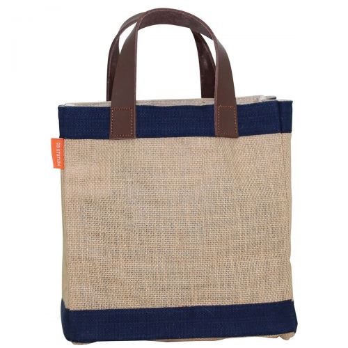 Mini Jute Market Bag Navy