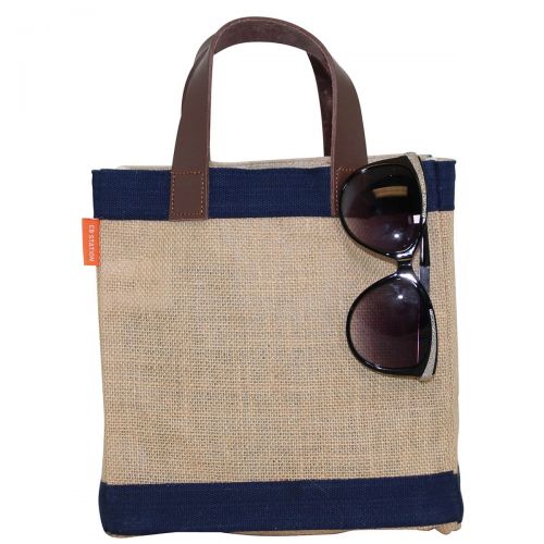 Mini Jute Market Bag Navy