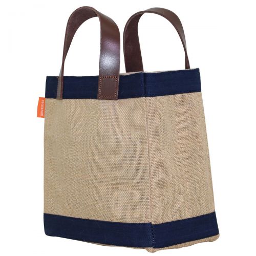 Mini Jute Market Bag Navy